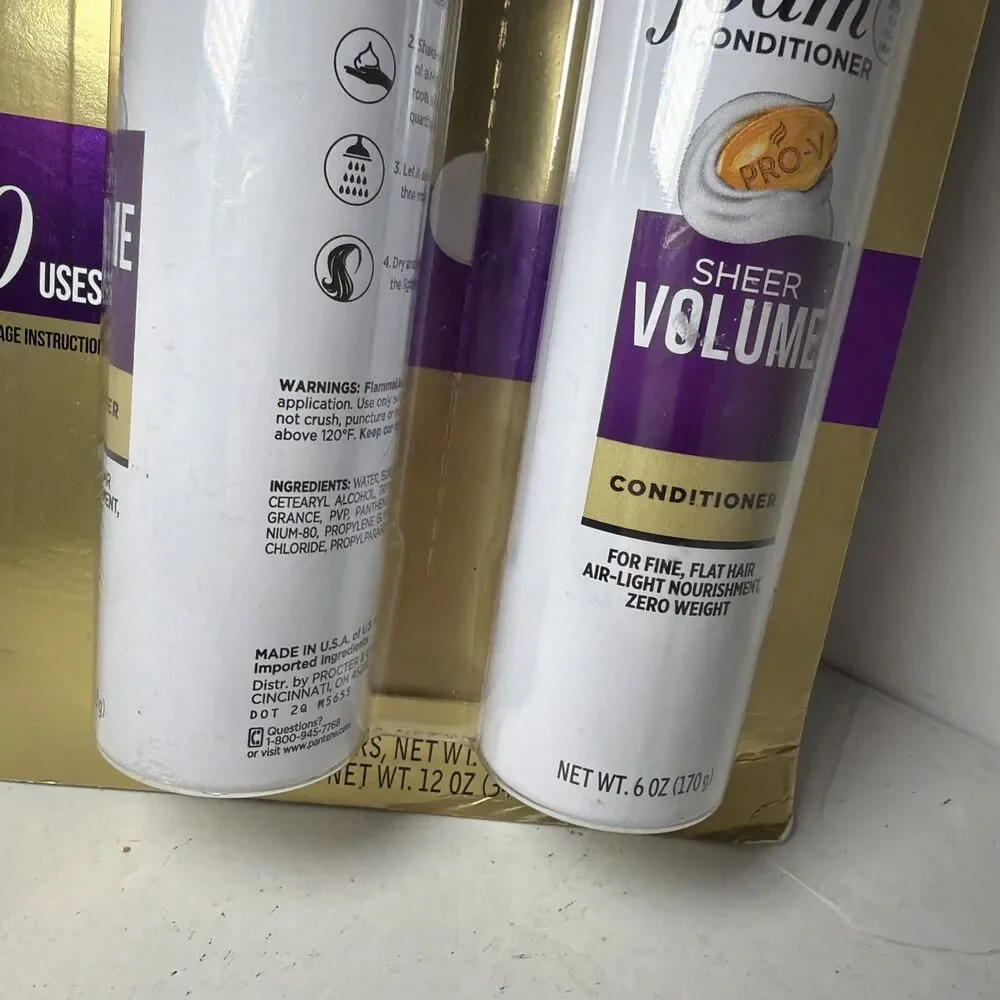 Pantene Pro-V Sheer Volume Foam Conditioner 6oz 2 Pack Sealed USA MADE